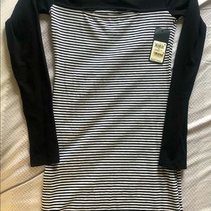 Guess black and white mid-knee length dress